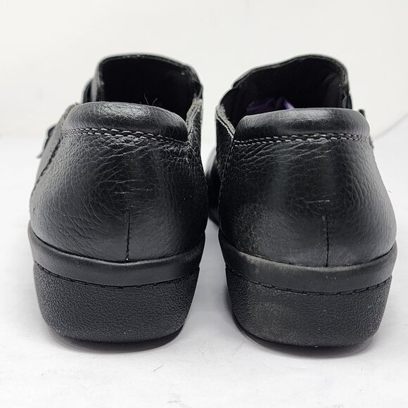Clarks Size US 9.5 UK 7 Womens Black Cheyn Leather Slip On Loafers Comfort NEW - Picture 4 of 8
